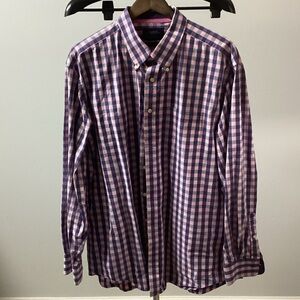 Charles Tyrwhitt Men's Plaid Shirt - Navy and Pink